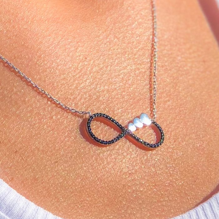 Colier argint 925 rodiat cu infinit, inimioare si zirconii - Infinite You CTU0040 [3]